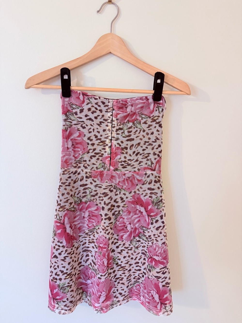 PRINCESS👑POLLY • Floral & Leopard Print Strapless Dress in Pink